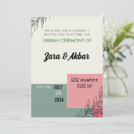 Invitación de boda, Invitación de boda floral