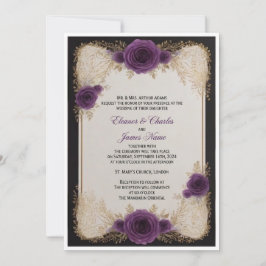 invitación de boda, invitación de boda morada