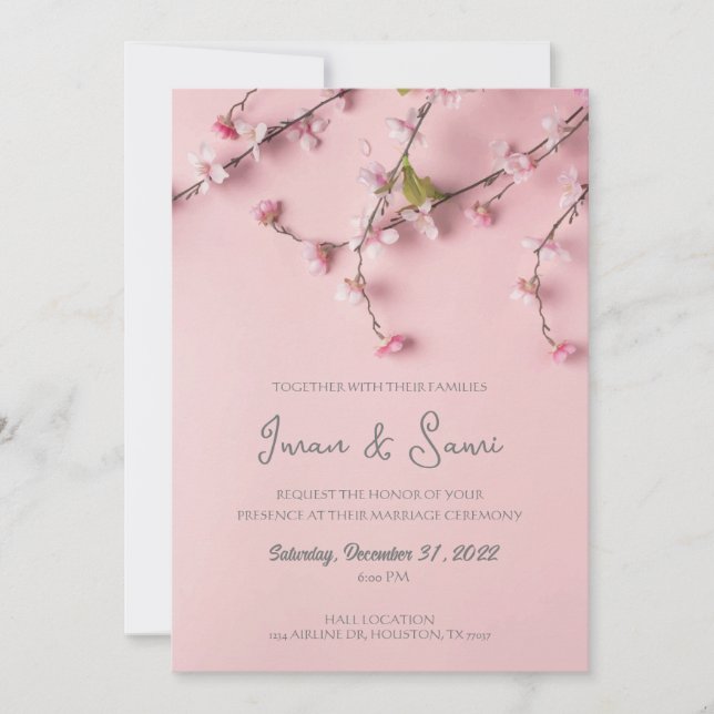 invitación de boda, invitación de primavera (Anverso)