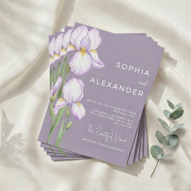 Invitación de boda "Iris delicados" (Subido por el creador)