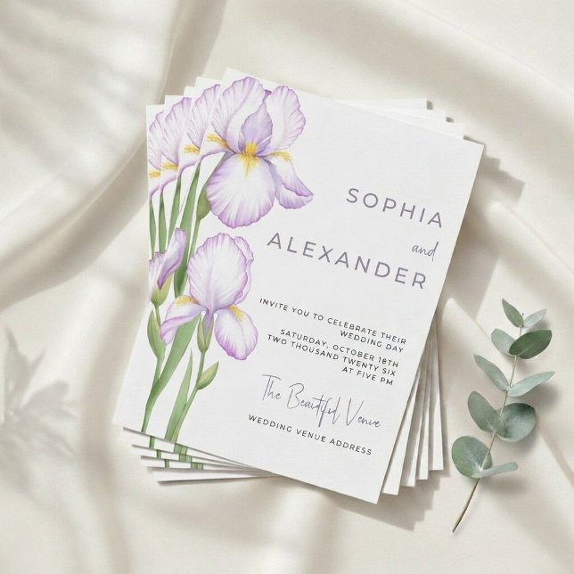 Invitación de boda "Iris delicados" (Subido por el creador)