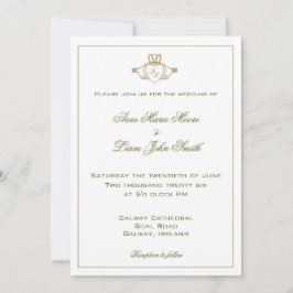 Invitación de boda irlandesa Claddagh