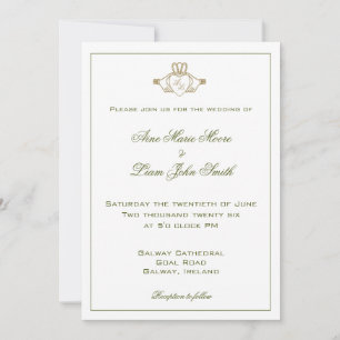 Invitación de boda irlandesa Claddagh