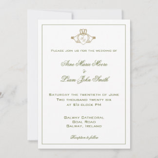 Invitación de boda irlandesa Claddagh