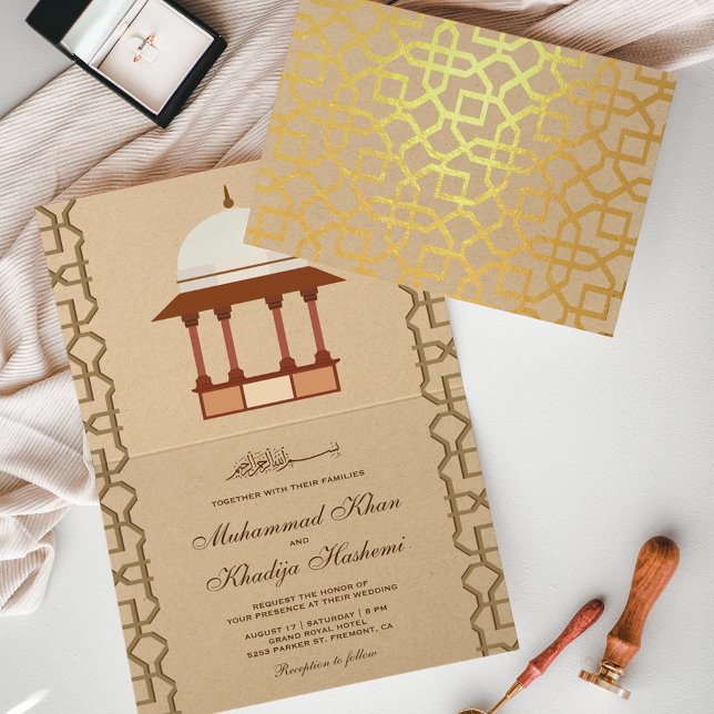 Invitación de boda islámica de arquitectura mogola (Subido por el creador)