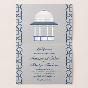 Invitación de boda islámica de arquitectura mogola