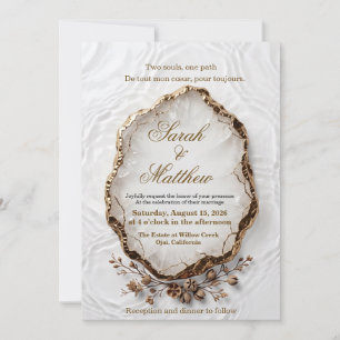 Invitación de boda islámica de mármol dorado de lu