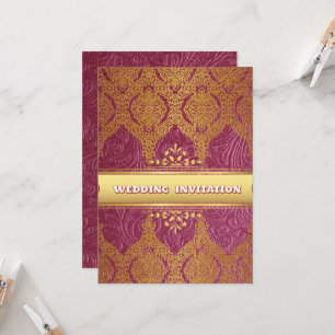 Invitación de boda islámica floral con textura ros