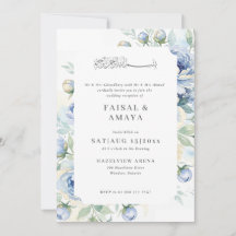 Invitación de boda islámica floral en acuarela