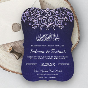 Invitación de boda islámica musulmana de Damasco a