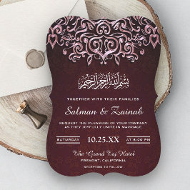 Invitación de boda islámica musulmana de damasco g