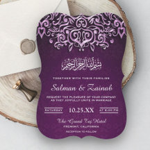 Invitación de boda islámica musulmana de damasco m