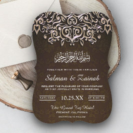 Invitación de boda islámica musulmana de damasco m