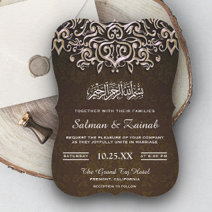 Invitación de boda islámica musulmana de damasco m