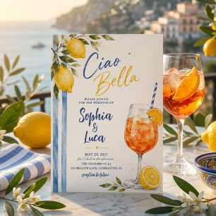 Invitación de boda italiana de limón Ciao Bella