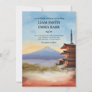 Invitación de boda japonesa en Tokio