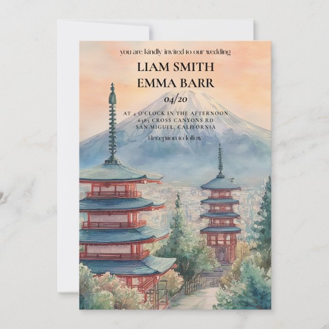 Invitación de boda japonesa en Tokio (Anverso)