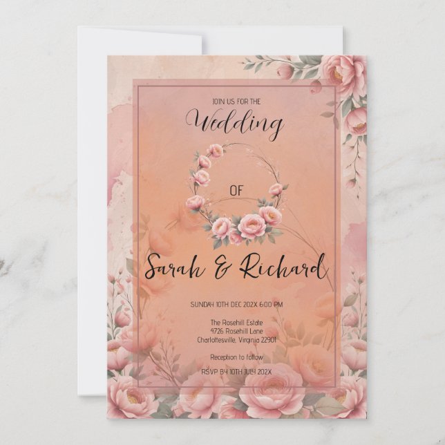 Invitación de boda Jardín de Cuento de Hadas Brill (Anverso)
