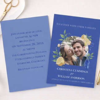 Invitación de Boda Jardín Limón Azul