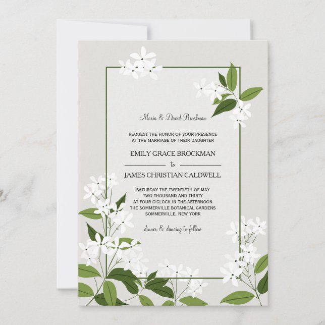 Invitación de boda Jazmín (Anverso)