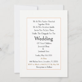 Invitación de boda judía tradicional moderna simpl