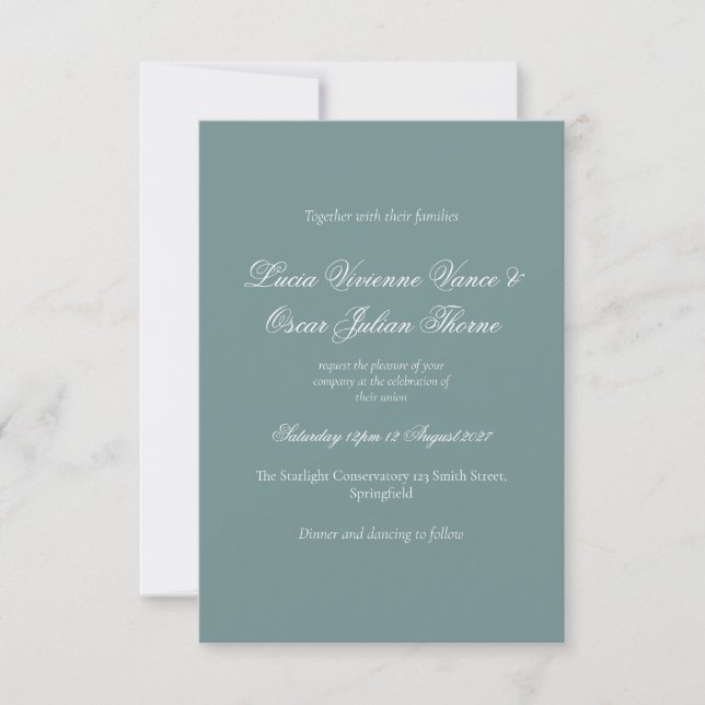Invitación de Boda Juniper Rococo | Venus Fine Art (Anverso)