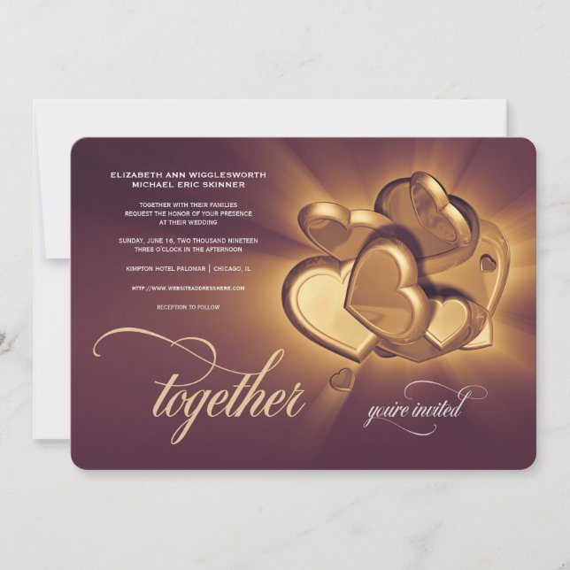 Invitación de Boda Juntos (Versión 2) (Anverso)