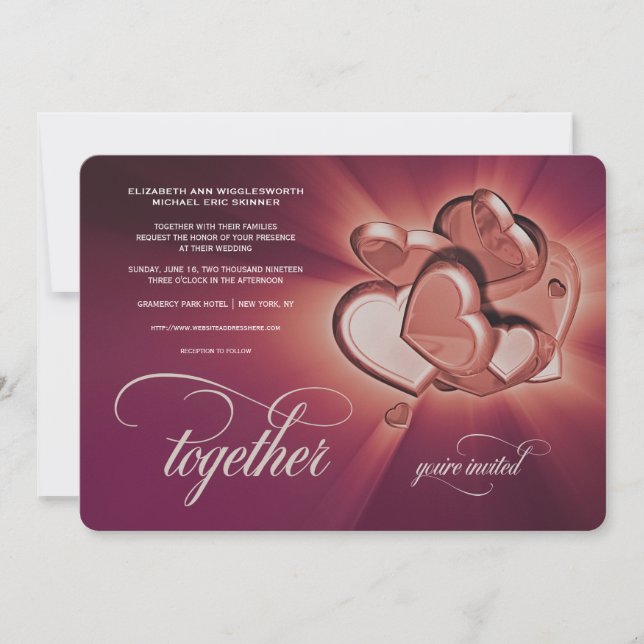 Invitación de boda juntos (versión 3) (Anverso)