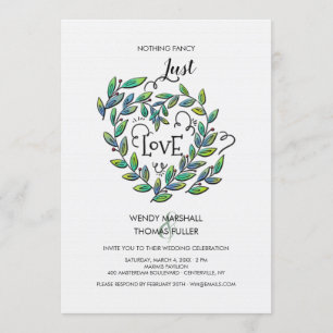 Invitación de boda Just Love Nothing Fancy