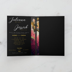 Invitación de boda Khem Hummingbird Floral de 5×