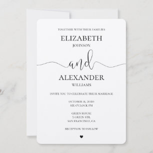 Invitación de boda kraft moderna. Invitación simpl