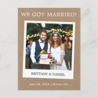 Invitación de Boda Kraft para fotografía de cámara