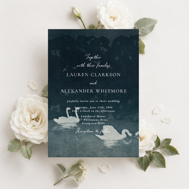 Invitación de boda Lago de los Cisnes de Bellas Ar (Subido por el creador)