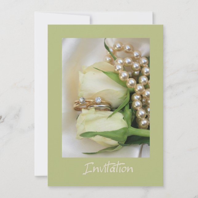 invitación de boda lesbiana de rosa blanca (Anverso)