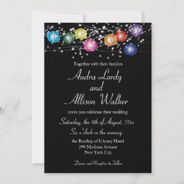Invitación de boda lésbica gay Luces de Lanterna A