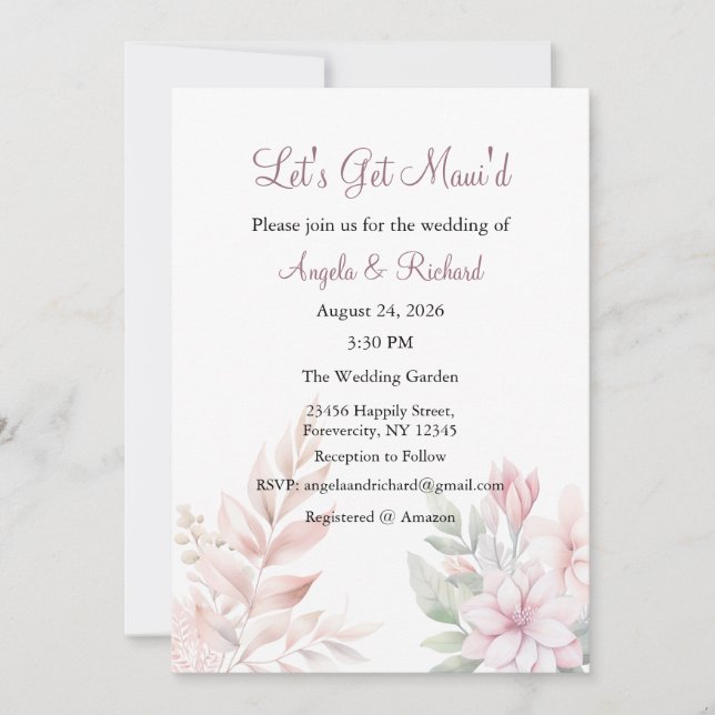 Invitación de boda Let's get Maui'd, ducha de novi (Anverso)