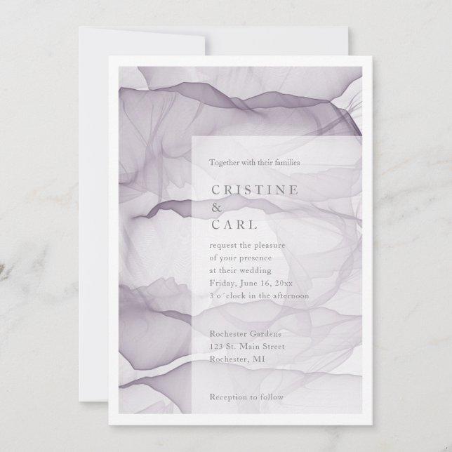 Invitación de boda ligera y aérea (Anverso)