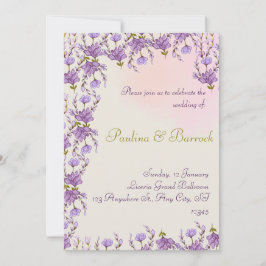 invitación de boda lila