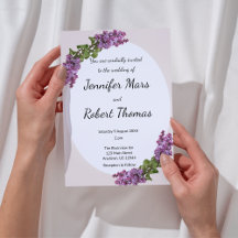 Invitación de Boda Lilas y Crema
