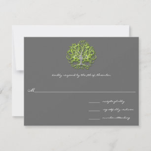 Invitación de Boda Lime Swirl Tree Roots of Love