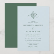 Invitación de boda lirio de valle azul pálido