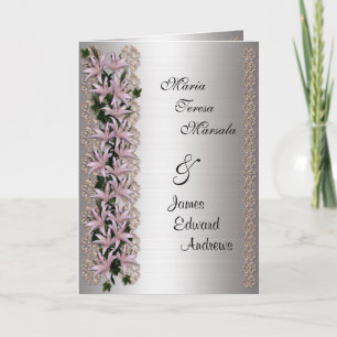 invitación de boda Lirios asiáticos