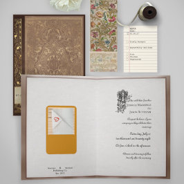 Invitación de Boda Literaria con Libro de Bibliote