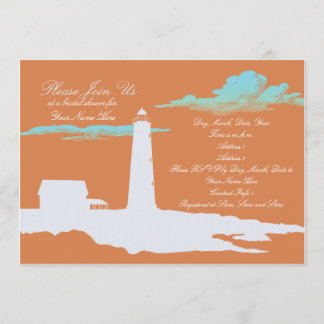Invitación de boda/lluvia de regalos al faro