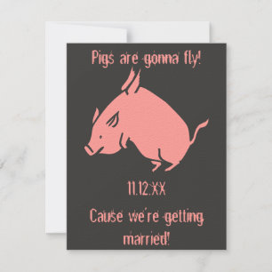 invitación de boda "¡Los cerdos van a volar!"