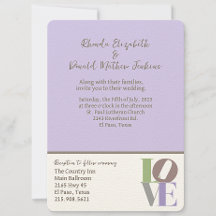 Invitación de boda LOVE moderna