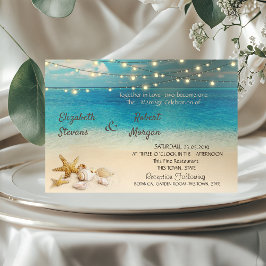Invitación de Boda Luces de Conchas de Playa