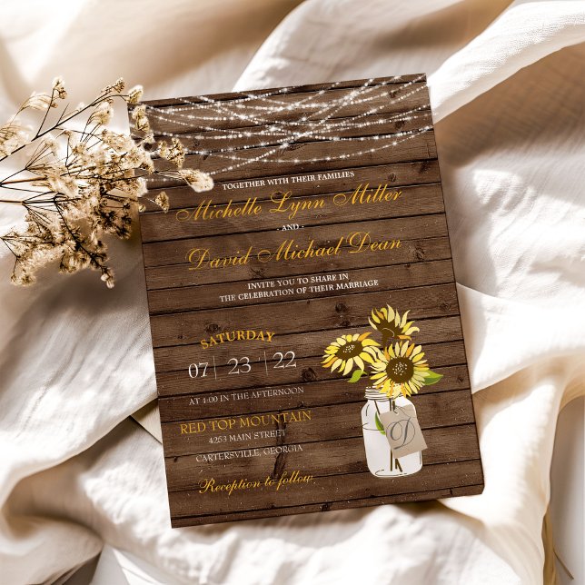 Invitación de Boda Luces de Cuerda en Tarro de Mas (Subido por el creador)