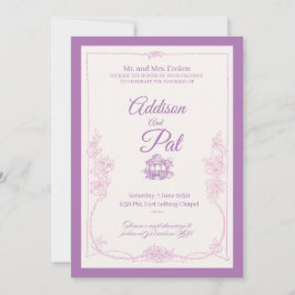 Invitación de boda Lujo Lila Claro