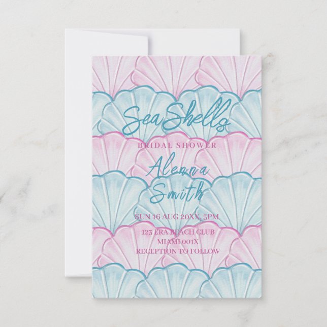 invitación de boda mágica de conchas marinas (Anverso)